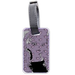 Wide Eyed Girl Grey Lilac Luggage Tag (two Sides) by snowwhitegirl