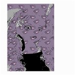 Wide Eyed Girl Grey Lilac Small Garden Flag (Two Sides) Front