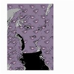 Wide Eyed Girl Grey Lilac Small Garden Flag (Two Sides) Back