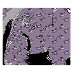 Wide Eyed Girl Grey Lilac Double Sided Flano Blanket (small)  by snowwhitegirl