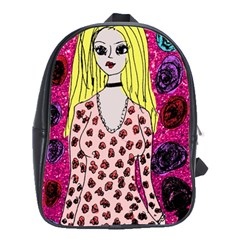 Nineties Girl Glitter School Bag (large)