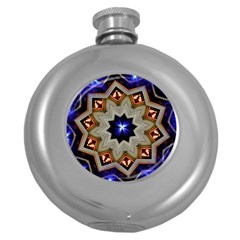 Background Mandala Star Round Hip Flask (5 Oz) by Mariart