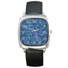 Background Blue Texture Square Metal Watch