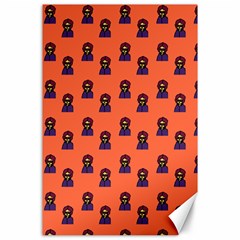 Nerdy 60s  Girl Pattern Orange Canvas 24  X 36 