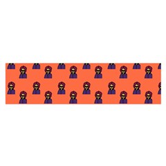 Nerdy 60s  Girl Pattern Orange Satin Scarf (oblong)