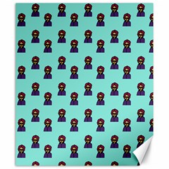 Nerdy 60s  Girl Pattern Aqua Canvas 20  X 24 