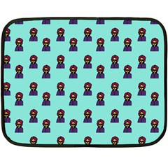 Nerdy 60s  Girl Pattern Aqua Fleece Blanket (mini) by snowwhitegirl