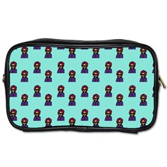 Nerdy 60s  Girl Pattern Aqua Toiletries Bag (one Side) by snowwhitegirl