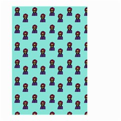 Nerdy 60s  Girl Pattern Aqua Small Garden Flag (two Sides) by snowwhitegirl