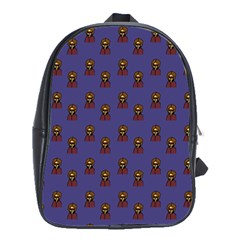 Nerdy 60s  Girl Pattern Dark Purple School Bag (large)