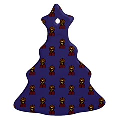 Nerdy 60s  Girl Pattern Dark Purple Christmas Tree Ornament (two Sides) by snowwhitegirl