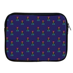 Nerdy 60s  Girl Pattern Blue Apple Ipad 2/3/4 Zipper Cases by snowwhitegirl