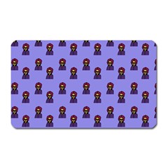 Nerdy 60s  Girl Pattern Purple Magnet (rectangular) by snowwhitegirl