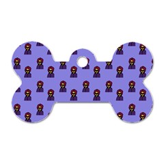 Nerdy 60s  Girl Pattern Purple Dog Tag Bone (one Side) by snowwhitegirl