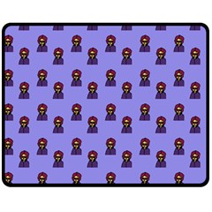 Nerdy 60s  Girl Pattern Purple Fleece Blanket (medium)  by snowwhitegirl
