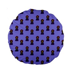 Nerdy 60s  Girl Pattern Purple Standard 15  Premium Round Cushions by snowwhitegirl