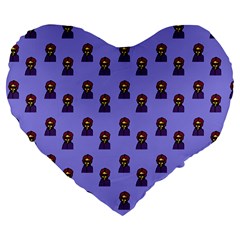 Nerdy 60s  Girl Pattern Purple Large 19  Premium Flano Heart Shape Cushions by snowwhitegirl