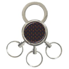 Nerdy 60s  Girl Pattern Grey 3-ring Key Chain