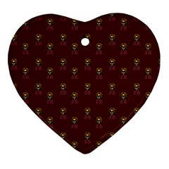 Nerdy 60s  Girl Pattern Red Ornament (heart) by snowwhitegirl