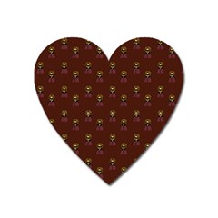 Nerdy 60s  Girl Pattern Red Heart Magnet