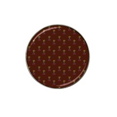 Nerdy 60s  Girl Pattern Red Hat Clip Ball Marker (10 Pack)