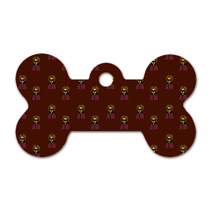 Nerdy 60s  Girl Pattern Red Dog Tag Bone (Two Sides)