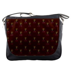 Nerdy 60s  Girl Pattern Red Messenger Bag by snowwhitegirl