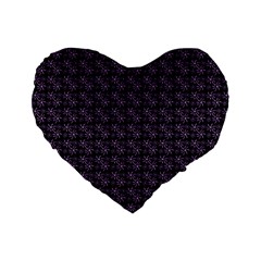 Lilac Firecracker Heart Pattern Standard 16  Premium Flano Heart Shape Cushions by snowwhitegirl
