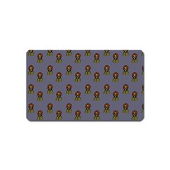 Nerdy 60s  Girl Pattern Light Grey Magnet (name Card)