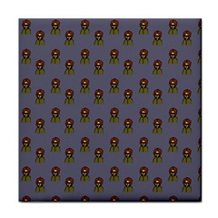 Nerdy 60s  Girl Pattern Light Grey Face Towel