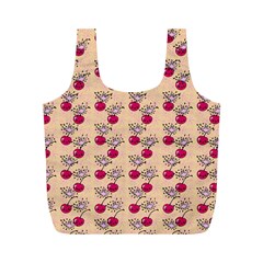 Cherries An Bats Peach Full Print Recycle Bag (m) by snowwhitegirl