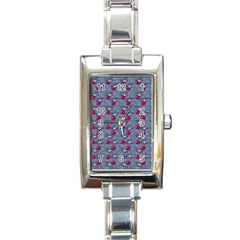 Cherries An Bats Rectangle Italian Charm Watch