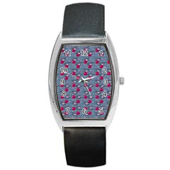 Cherries An Bats Barrel Style Metal Watch