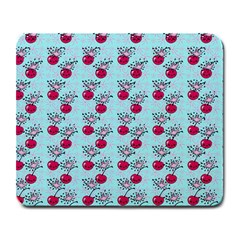 Cherries An Bats Aqua Large Mousepads