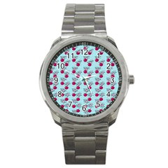 Cherries An Bats Aqua Sport Metal Watch