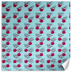 Cherries An Bats Aqua Canvas 12  X 12  by snowwhitegirl