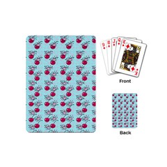 Cherries An Bats Aqua Playing Cards Single Design (Mini)