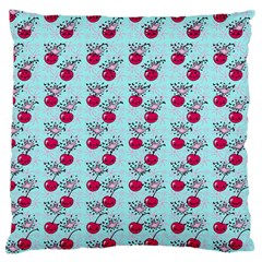 Cherries An Bats Aqua Large Cushion Case (Two Sides)