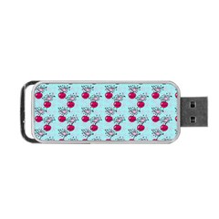 Cherries An Bats Aqua Portable USB Flash (One Side)