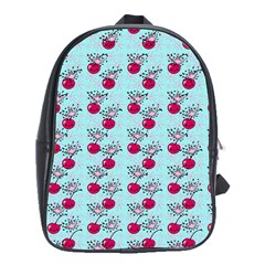 Cherries An Bats Aqua School Bag (XL)