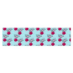 Cherries An Bats Aqua Satin Scarf (Oblong)