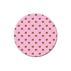 Peach Rose Pink Magnet 3  (round)