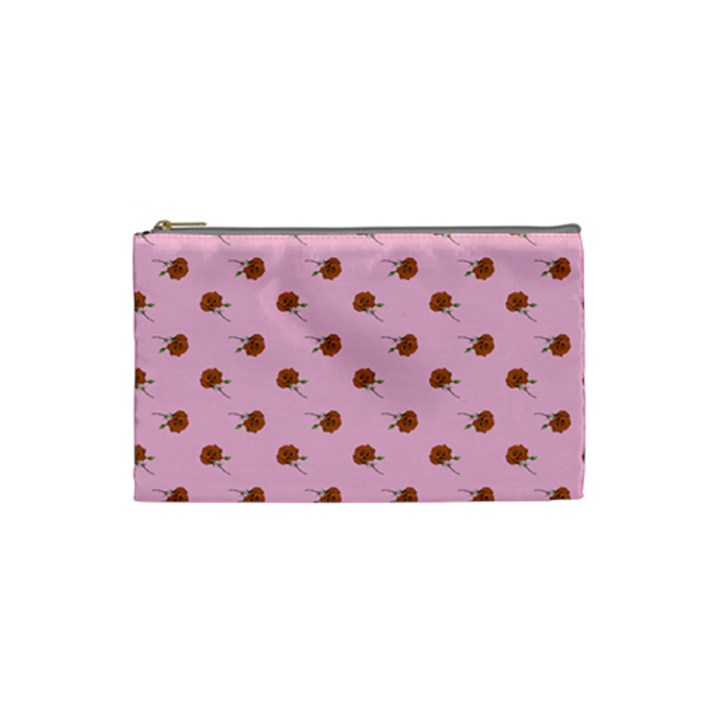 Peach Rose Pink Cosmetic Bag (Small)