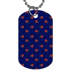 Red Rose Blue Dog Tag (two Sides) by snowwhitegirl