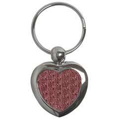 Knitted Wool Rose Key Chain (heart) by snowwhitegirl