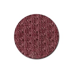 Knitted Wool Rose Rubber Round Coaster (4 Pack) 