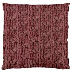 Knitted Wool Rose Large Flano Cushion Case (two Sides) by snowwhitegirl