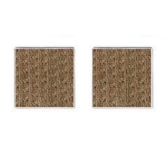 Knitted Wool Brown Cufflinks (square)