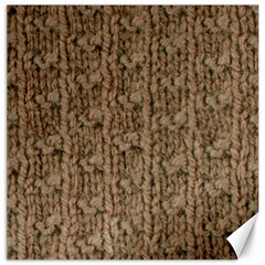 Knitted Wool Brown Canvas 16  X 16  by snowwhitegirl