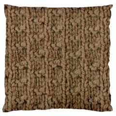 Knitted Wool Brown Standard Flano Cushion Case (two Sides) by snowwhitegirl